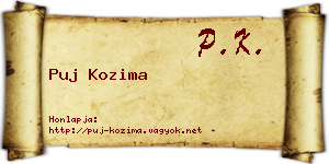 Puj Kozima névjegykártya